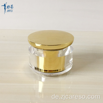 Goldene runde Acryl-Kapselgläser mit UV-Deckel